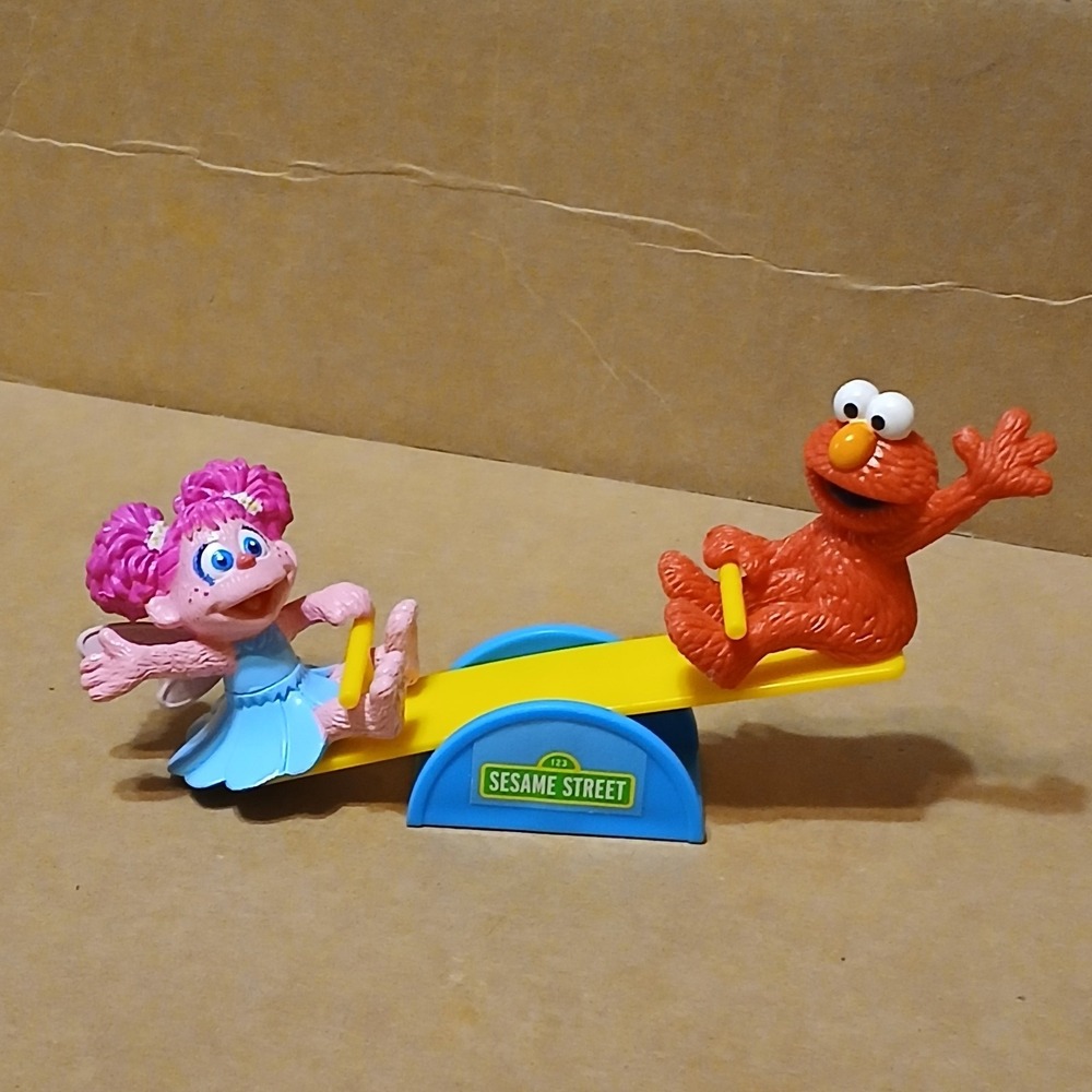 Sesame Street Elmo & Abby Cadabby See-saw Figure Set Multicolor Plastic 2011
